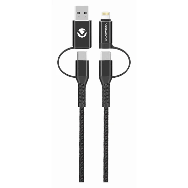 Volkano Weave Series 4-in-1 Cable Two Pack - 1.2m/4ft & 1.8m/6ft - Image 2