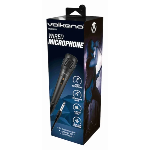 Volkano Vocal Series ABS Wired Microphone - Black - Image 2