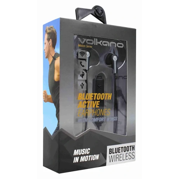 Volkano Motion Bluetooth Earphones - Black/Grey - Image 3