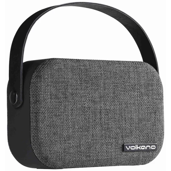 Volkano Fabric Series Bluetooth Speaker with Fabric Trim - Dark Grey