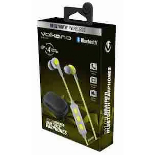 Volkano Moda - Nylon Bluetooth Earphones with Carry Case - YL - Image 2