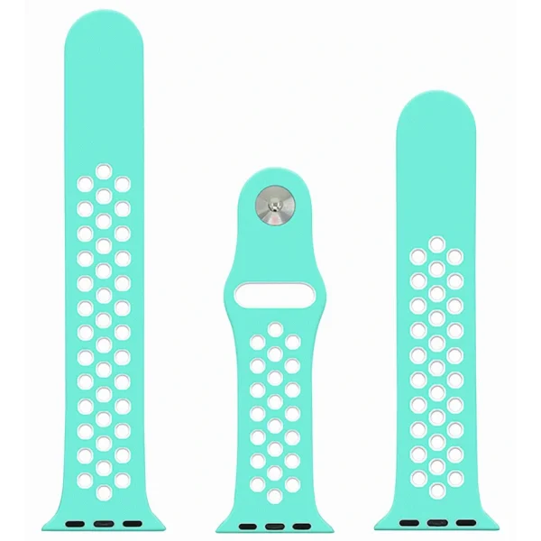 Volkano Smart Watch Band - Sport Silicone - iWatch 38mm - Light Blue and White (S/L) - Image 2