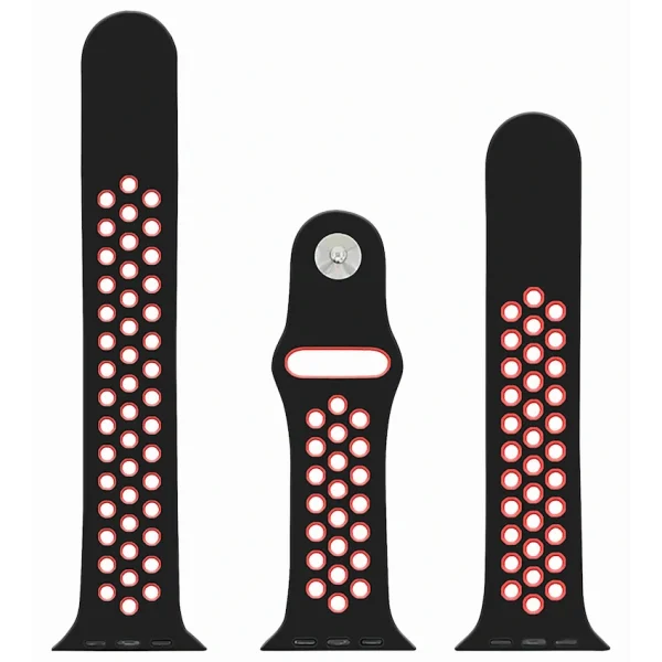 Volkano Smart Watch Band - Sport Silicone - iWatch 42mm - Black and Red S/L - Image 2