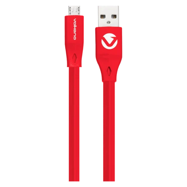 Volkano Slim Series Flat PVC Micro-USB Cable 1.2m - Red - Image 2