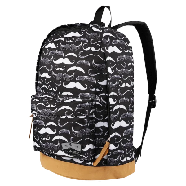 Volkano Suede Series Backpack - Moustaches (Black) - Image 3