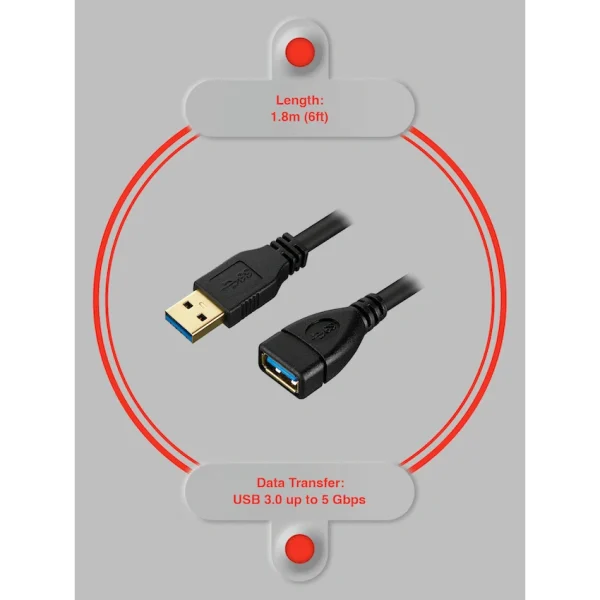 VolkanoX Data Series USB 3.0 Extension 1.8m - Image 3