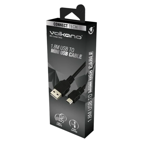 Volkano Mini Connect Series USB to Mini USB Cable 1.8m - Image 2
