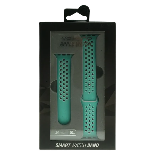 Volkano Smart Watch Band - Sport Silicone - iWatch 38mm - Light Blue and White (S/L) - Image 3