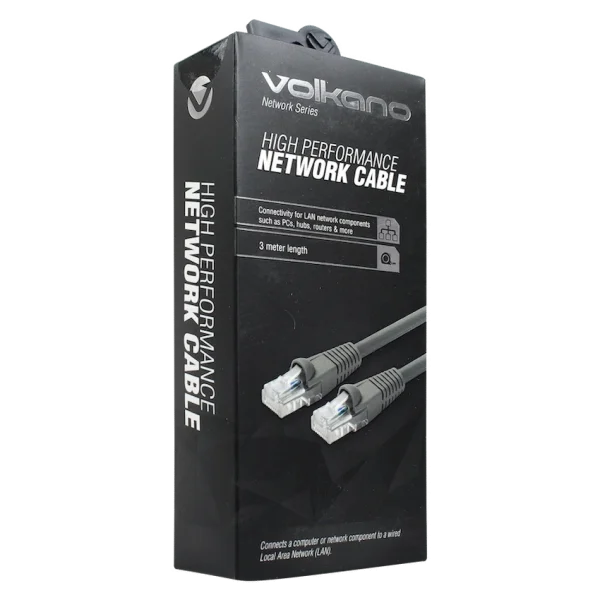 Volkano Network Series RJ-45 Network Cable, CAT5, 3m - Grey - Image 2