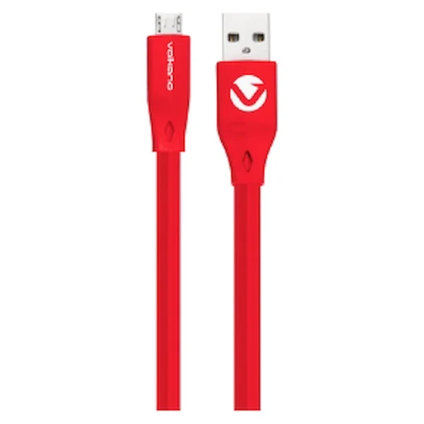 Volkano Slim Series Flat PVC Micro-USB Cable 1.2m - Red - Image 3