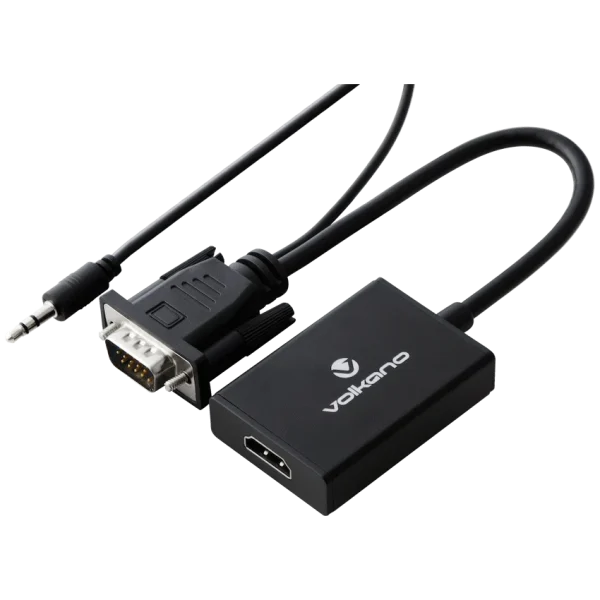 Volkano Append series VGA male to HDMI female converter, 10cm cable, with Sound