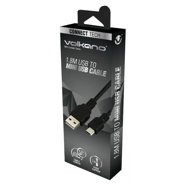 Volkano Mini Connect Series USB to Mini USB Cable 1.8m - Image 3