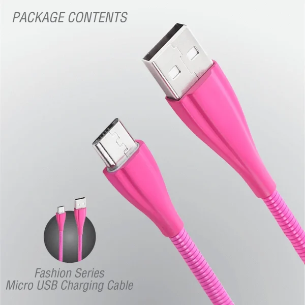 Volkano Fashion Series Micro USB Cable 1.8m - Lumo - Pink - Image 3