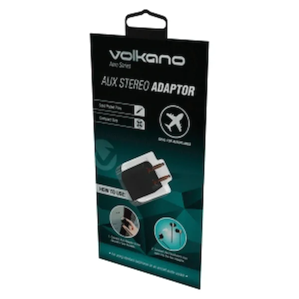 Volkano Aero Series Aux Stereo Adapter - Black - Image 2