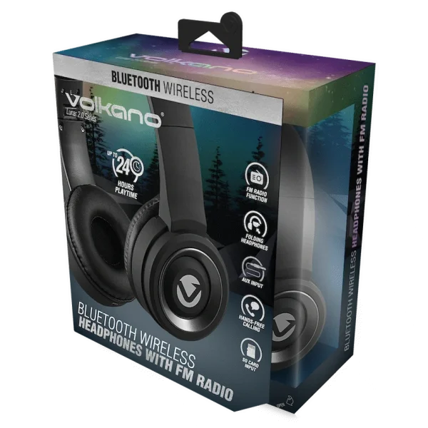 Volkano Lunar 2.0 Series Bluetooth Headphones - Black/Silver - Image 2