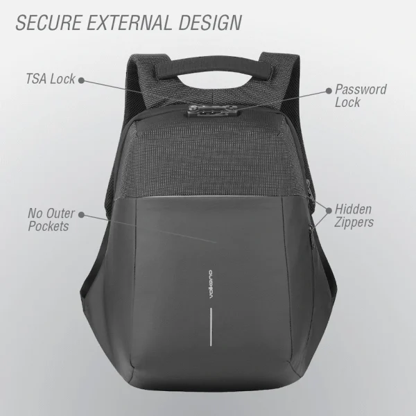 Volkano Smart Deux Dobby 15.6” Laptop Backpack Black