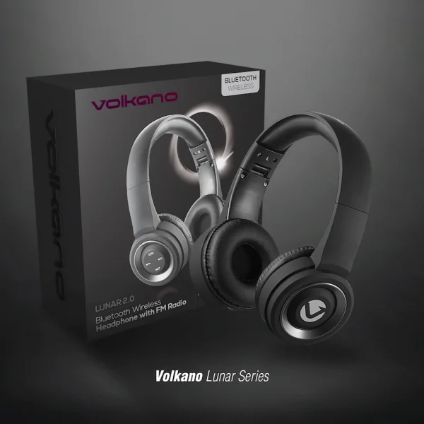 Volkano Lunar 2.0 Series Bluetooth Headphones - Black/Silver - Image 3