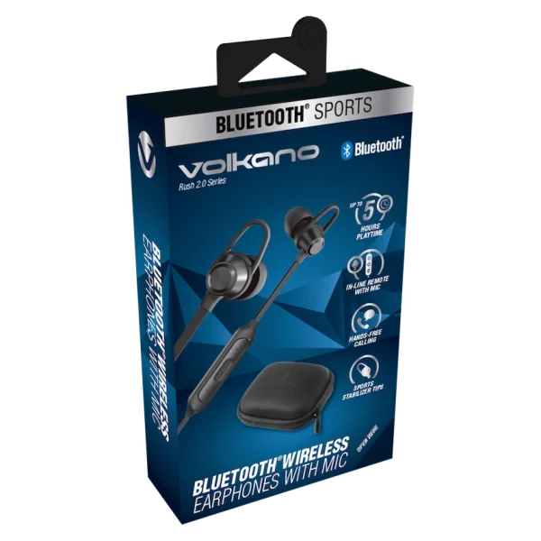 Volkano Rush 2.0 Bluetooth Earphones - Black - Image 2