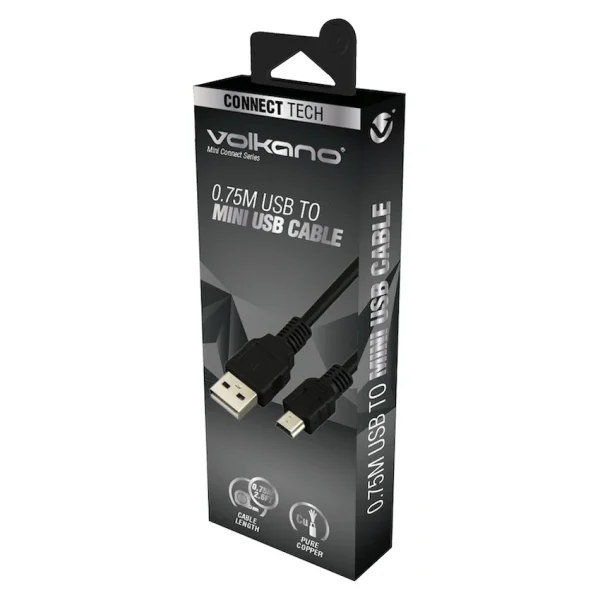 Volkano Mini Connect Series USB to Mini USB Cable 0.75m - Image 3