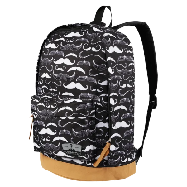 Volkano Suede Series Backpack - Moustaches (Black)