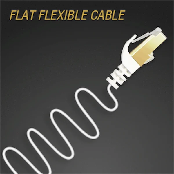 VolkanoX Giga Series Cat 7 Ethernet Cable 3m - White, Gold Tips - Image 3