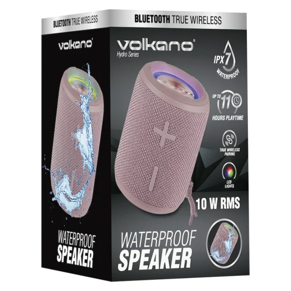 Volkano Hydro Series IPX7 Bluetooth Speaker - Pink - Image 3