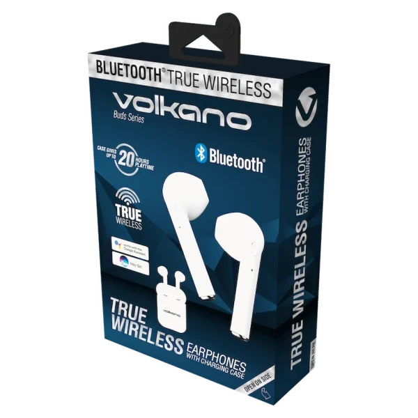 Volkano Buds Series TWS Without Silicone - White - Image 2