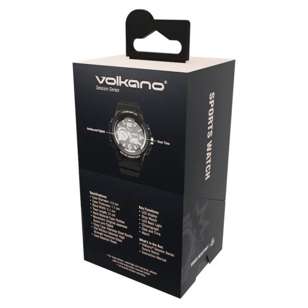 Volkano Session Series Sports Watch - Black with Rose Gold - Image 3