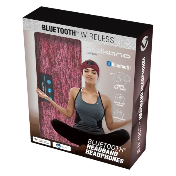 Volkano Lucid Series Bluetooth Headband Headphones - Red - Image 2