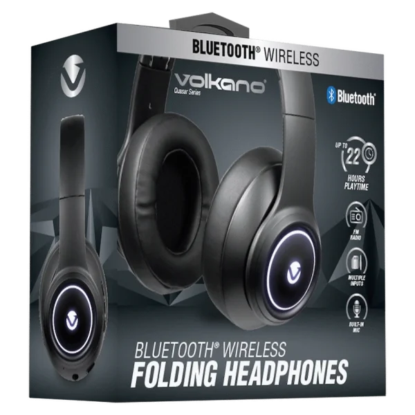 VolkanoX Quasar Series Bluetooth Headphones - Black - Image 3