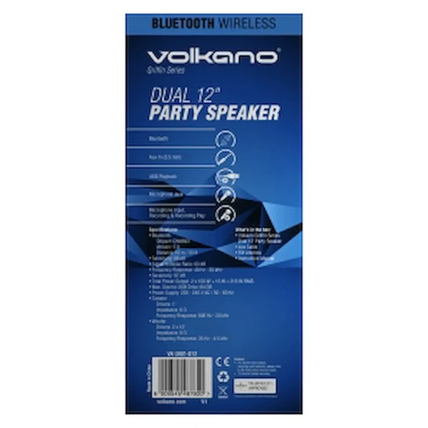 Volkano Griffin Series Dual 12" Party Speaker - Black - Image 2