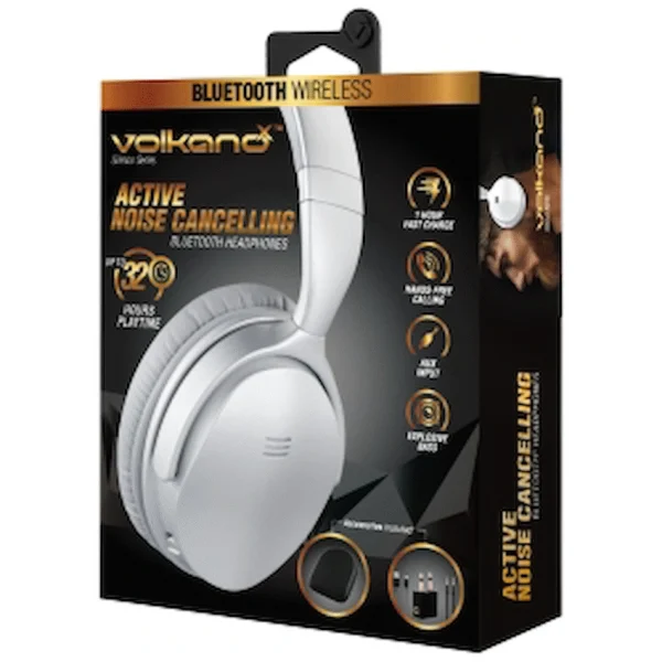 VolkanoX Silenco Series Active Noise Cancelling Bluetooth Headphones - Silver - Image 3