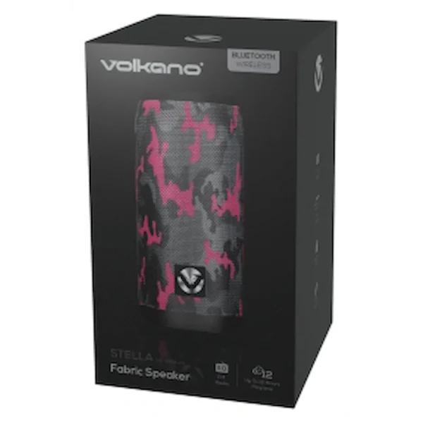 Volkano Stella Series Bluetooth Speaker - Pink Camo Design - Image 3