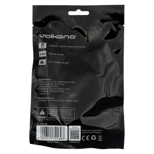 Volkano 3.5mm to 3.5mm Stereo Cable 3m - Image 3