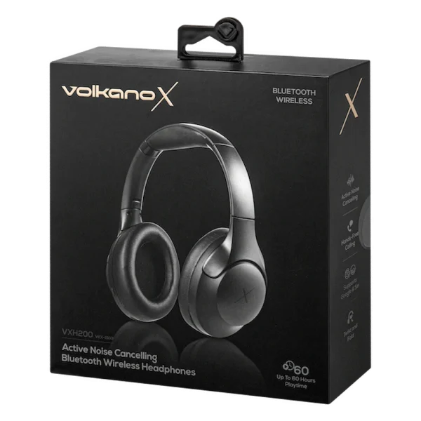 VolkanoX VXH200 Bluetooth Headphones with ANC - Black - Image 3