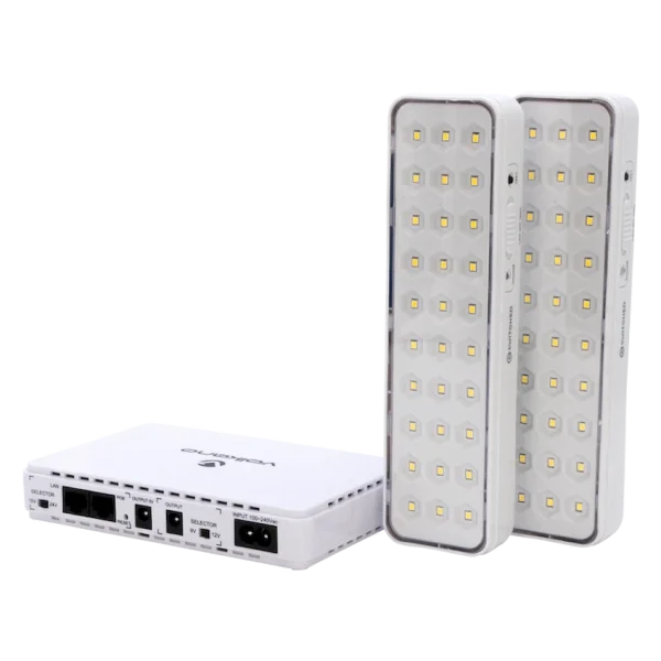 Volkano Backup Power Kit - Mini UPS + 2 150-Lumen Emergency Lights - Image 3