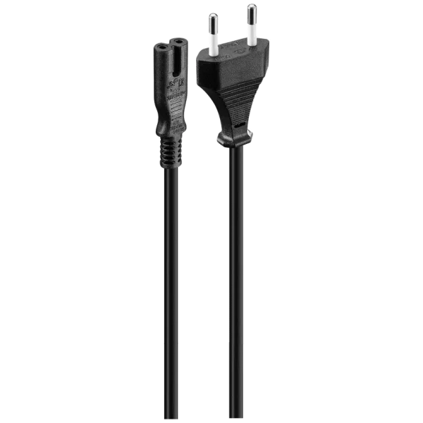 Volkano Presto Series Power Cable 2-Pin Figure 8 to Type-C Euro 1.2m 5a - Black