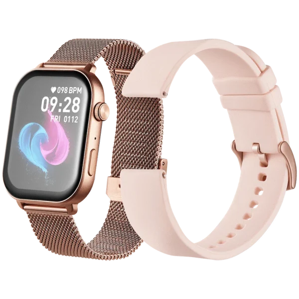 Volkano Trinity Series Smartwatch with Metal Mesh Strap - Gold