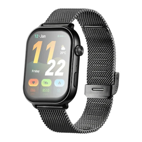 Volkano Trinity Series Smartwatch with Metal Mesh Strap - Black - Image 2
