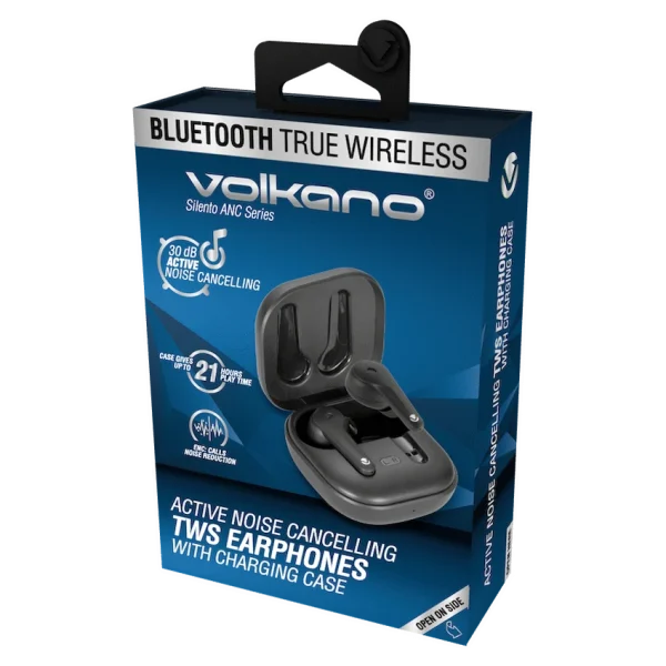 Volkano Silento ANC Series True Wireless + Charging Case - Black - Image 2