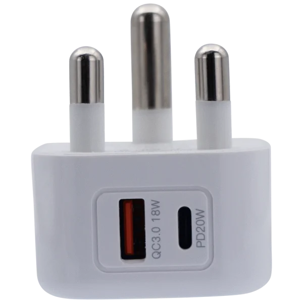 Volkano Robust Series 3-Pin SA to 20w PD + QC 3.0 Wall Charger