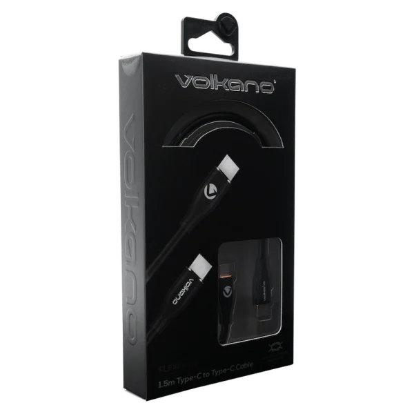 Volkano Flexi Series Type-C to Type-C 1.5m 60w - Black - Image 3