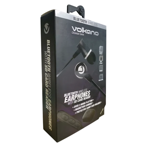 Volkano Chromium B.T. Earphones with SD Card Reader - Black - Image 2