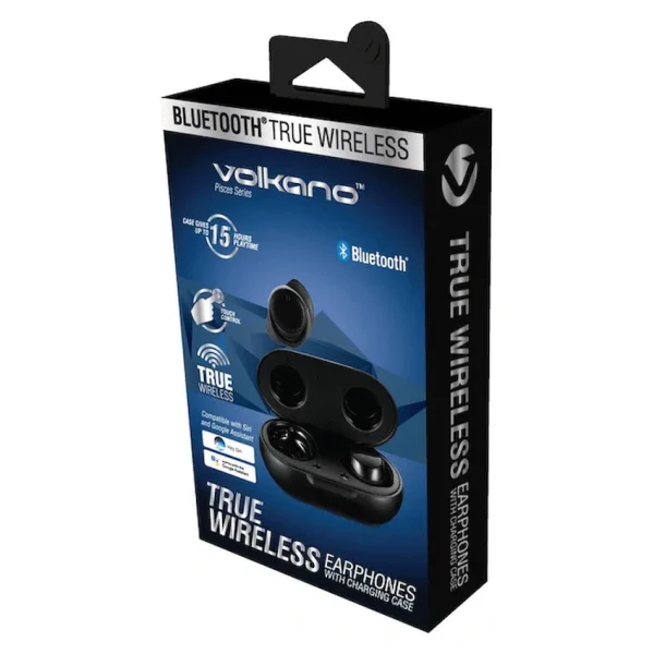 Volkano Pico 2.0 Series True Wireless BT Earphone + Case - Black - Image 2