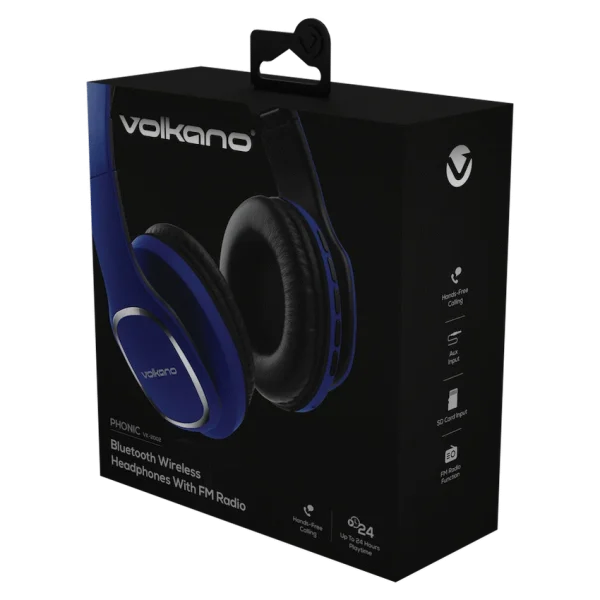Volkano Phonic Series Bluetooth Full Size Headphones - Blue - Image 4