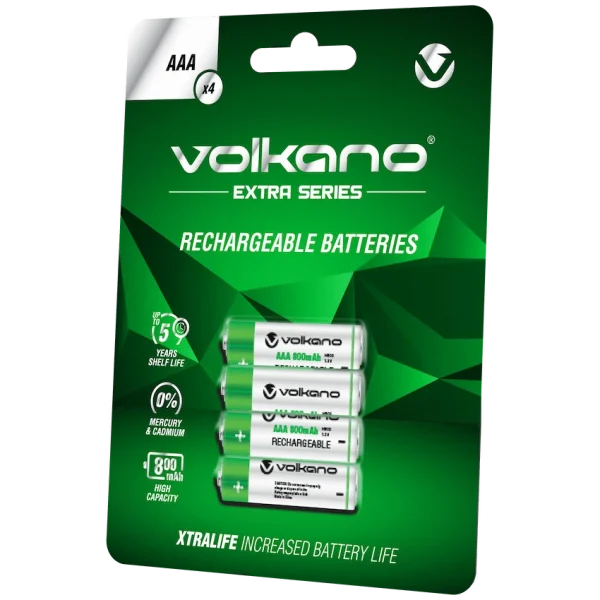 Volkano Extra Series AAA Rechargeable Batteries Pack of 4