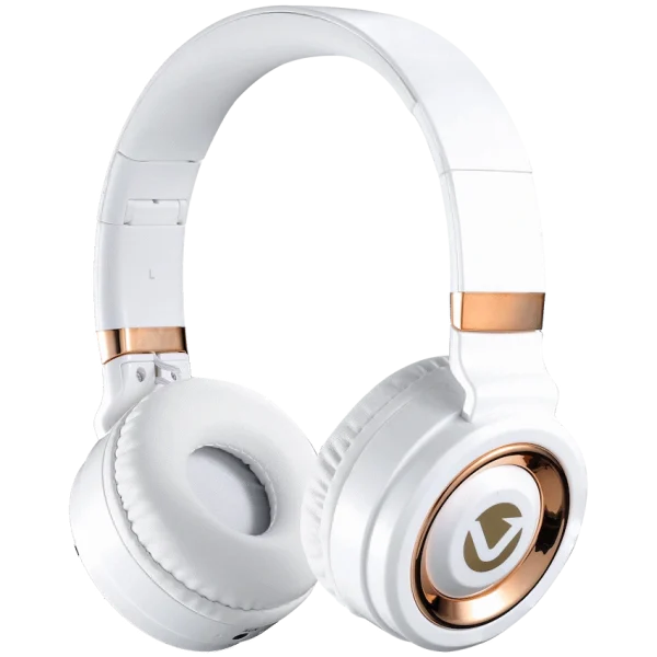 Volkano Lunar Series Bluetooth Headphones - White/Rose Gold
