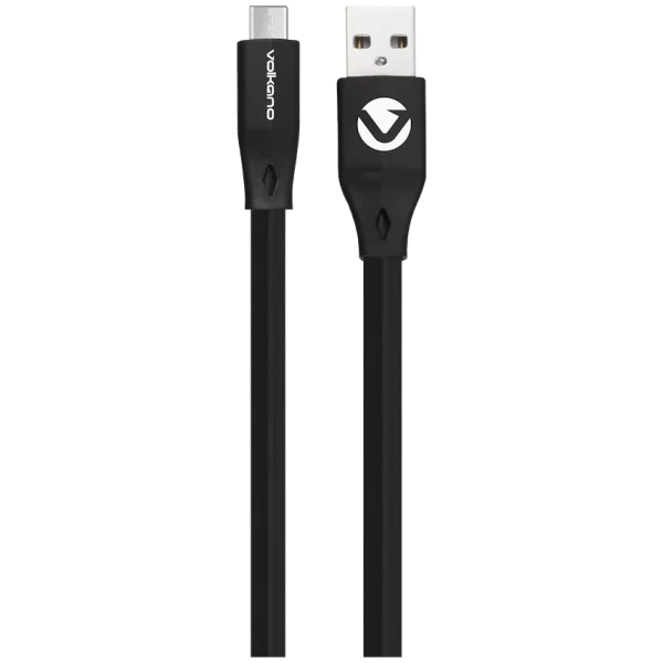 Volkano Slim Series Flat PVC Type-C Cable 1.2m - Black