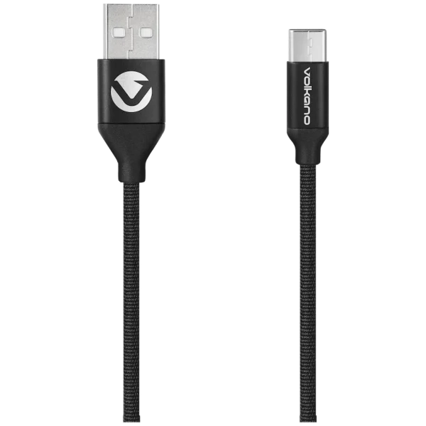 Volkano Braids Series Nylon Braided Type-C Cable 1.2m - Black