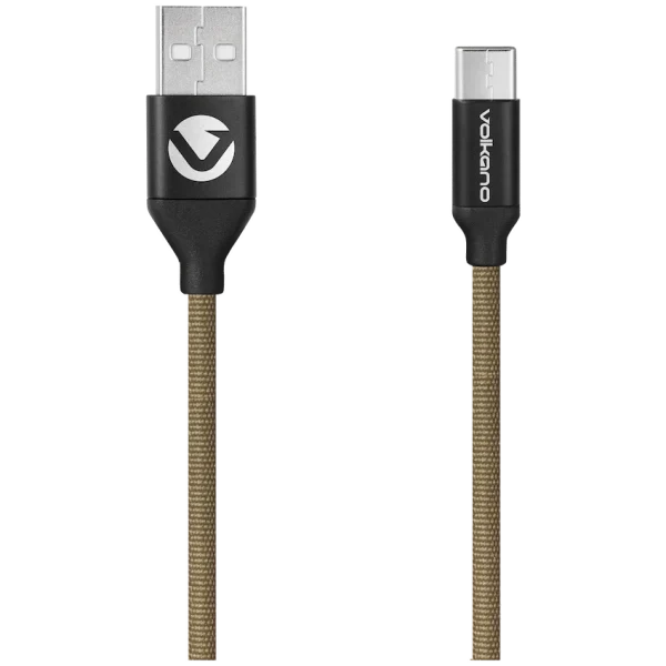 Volkano Weave Series Fabric Braided Micro USB Cable 1.2m - Army Green
